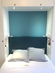Amenagement Sur Mesure Chambre Parentale Tete De Lit Niches Encastrees Liseuses Couleurs Bleu Blanc At Tete De Lit Dressing Dispositions Chambre Lit Placard