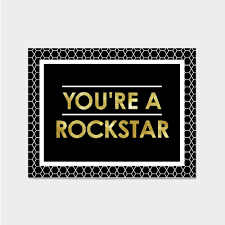 You Re A Rockstar Golden Pop Postcard Postcard Rockstar Postcard Size