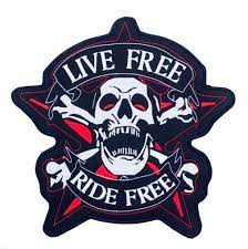Live Free Ride Free Screaming Skull And Crossbones Center Patch For Vest Jacket Skull And Crossbones Screaming Skull Harley Davidson