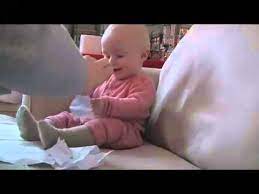 Baby Laughing Hysterically At Ripping Paper Original Youtube