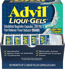 Check the label to see if a medicine contains aspirin, ibuprofen, . Buy Advil Liqui Gels Pain Reliever And Fever Reducer Solubilized Ibuprofen 200mg 100 Count 50 Packets Of 2 Capsules On The Go Fast Pain Relief Online In Germany B001kpu87y