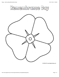 Remembrance Day Coloring Page With A Large Poppy To Color Poppy Coloring Page Remembrance Day Remembrance Day Poppy