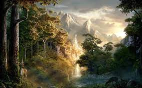 Full Hd Mountains Landscapes Fantasy Art Artwork Rivers High Definition Wallpaper Desktop Wallpaper Mo Fantasy Landscape Landscape Wallpaper Scenery Wallpaper