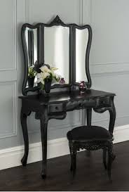 La Rochelle Black Antique French Dressing Table Set French Style Dressing Tables Vanity Table Vintage Antique French Dressing Table