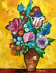 Abstract vase of flowers painting. Abstract Flowers In A Vase Olga Koval Paintings Prints Flowers Plants Trees Flowers Other Flowers Artpal