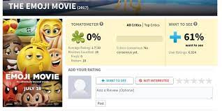 A list of films that havea 0% on rotten tomatoes (must have at least 10 critic scores). The Emoji Movie Has A 0 On Rotten Tomatoes