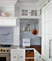 Love The Different Tones In The Tile Blue Tile Backsplash White Kitchen Design Trendy Kitchen Backsplash