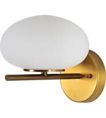 Renwil Ws030 Acai Led 8 Inch White And Antique Brass Wall Sconce Wall Light Small
