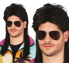 Don Rey Peluca Gris Pincho Boxeo Promotor Hombre Accesorio para Disfraz