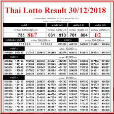 thailand lottery results full chart 30th december 2018 in