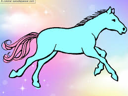 Coloriages a imprimer de chevaux. Dessin Colorie Cheval Au Galop Par Poupette Sans Depasser