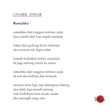 Rasanya lama lagi, tapi datangnya datang aku tidak lagi. Bilik Penyair Sur Twitter Rumahku Dari Unggun Timbun Sajak Di Sini Aku Berbini Dan Beranak