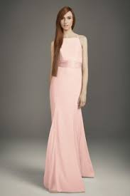 A Flattering Fit And Flare Crepe Bridesmaid Dress Defined By A High Square Neckline Vera Wang Bridesmaid Dresses Bridesmaid Dresses Mermaid Bridesmaid Dresses