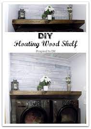 Diy Floating Wood Shelf Laundry Room Pinspired To Diy Wood Shelves Room Storage Diy Furniture For Small Spaces