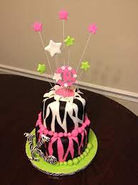 12 Year Old Girl S Zebra Theme Birthday Cake Taart Traktaties Cake