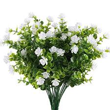 Mihounion Huaesin 4 Pcs Plastikblumen Eukalyptus Kunstlich Kunstliche Grunpflanze Blumen Kunststoff Kunstliche Pflanzen Im Freien Plastikblumen Grunpflanzen
