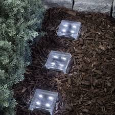 Lights Com Solar Lights Solar Landscape Lighting Lined 4x4 Solar Brick Light Cool White