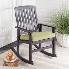 Better Homes Gardens Delahey Cushioned Outdoor Wood Rocking Chair Walmart Com Wood Rocking Chair Rocking Chair Porch Outdoor Rocking Chairs