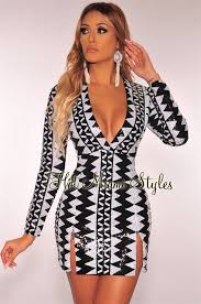 Black And White Long Sleeve Dress Pin On Belle Robe