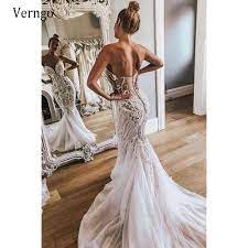 Layered tulle wedding dresses are one of the hottest 2017 wedding trends, and this isn't surprising because such dresses will make classic layered tulle ballgown wedding dress with an embellished sash. Verngo Mermaid Lace Wedding Dress Sexy Sweetheart Beads Tulle Bottom Sweep Train Fitted Stylish Bridal Gowns Wedding Dresses Aliexpress