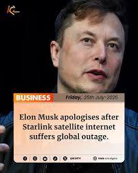 Elon Musk apologises after Starlink satellite internet suffers global  outage Read the full story here: https://tinyurl.com/28der5ht
