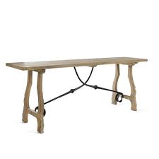 Rustic Trestle Console Table 1273 Living Room Furniture One Of A Kind Living Space Furniture Wisteria Rustic Console Tables Rustic Consoles Decor