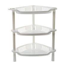 Sodial 3 Tier Plastic Corner Shelf Organizer Cabinet Bathroom Kitchen Sundries Storage Rack White Cabinets Organization Kitchen Cabinet Organization Shelves