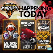 Or select a new mission to tm farm, so you can gain more rank exp than you would with es (and more unit exp, but those aren't that important imo). Saturday Madness Is Happening Garena Free Fire Facebook