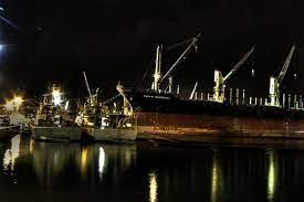 Puerto En La Noche Veracruz Ciudad De Veracruz Mexico