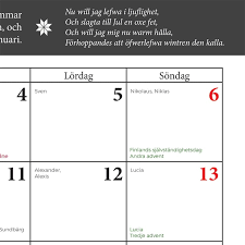 Du väljer också själv om du vill ha namnsdagar, högtider, temadagar och förifyllda. Almanacka November