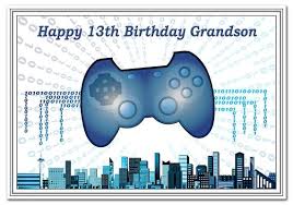 Happy Birthday Card For 13 Year Old Boy Special 13th Birthday Card For Him Unusual Unique Cool Best 13 Year Old Boy Grandson 13th Bday Card Gamer Theme Game Controller Birthday Cards For Him Birthday Cards For