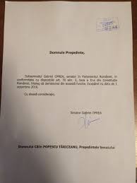 Este obligatoriu ca cererea ta de demisie sa fie notificata in scris. Gabriel Oprea A Demisionat Din Senat 26 09 2016 Bursa Ro