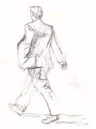 Drawing Of A Man Walking Away - Clip Art Library