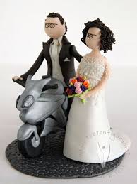 Motorrad Brautpaar Brautpaar Braut Hochzeit Torte Figuren