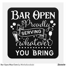 Funny signs for home bar. Bar Open Man Cave Metal Sign Zazzle Com Funny Bar Signs Home Bar Signs Man Cave Bar