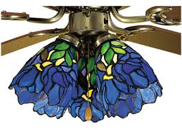 August Grove Wanneroo 6 5 H Glass Bowl Ceiling Fan Fitter Shade Screw On In Blue Fan Light Tiffany Stained Glass Meyda