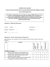 Borang kaji selidik (2) via www.slideshare.net. Borang Soal Selidik Docx