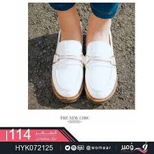 لعاشقات اللون الأبيض الناصع حذاء نسائي احذية عصرية ستايل شوزات جزم شوز احذيه فاشن Fashion Loafers Shoes