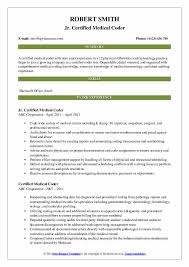 Certified Medical Coder Resume Samples Qwikresume