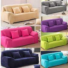 Pure Color Removable Elastic Sofa Slipcover Lounge Couch Cover For 1 2 3 Seater Slip Covers Couch Couch Covers Slipcovers For Chairs