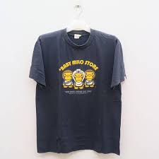 Women's bape nova check baby milo bape head ladies size xs. Vintage Baby Milo Store Ape Shall Never Kill Ape By A Bathing Ape Streetwear Hip Hop Black Tee T Shirt Size M Used Clothing Vintage Baby Black Tee