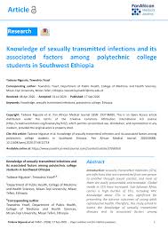 Knowledge On Types Of Sexually Transmitted Diseases Download Scientific Diagram