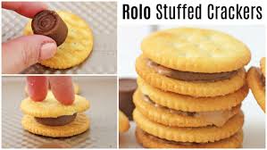 There are 567 calories in 1 sleeve of snack cracker.: Rolo Stuffed Ritz Crackers Just 2 Ingredients