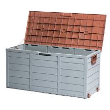 Sears has outdoor storage boxes for a neat and tidy yard. Tiptiper Deck Box 79 Gallon Deck Storage Box Outdoor With Lockable Lid Waterproof Outdoor Storage Container For Patio Garage Backyard Brown Buy Online In Grenada At Grenada Desertcart Com Productid 164448531