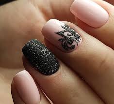 Black rhinestones 2 mm size. Pink Black Gel Manicure Ladystyle Org