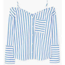 Black And White Striped Off The Shoulder Long Sleeve Top Mango Striped Off Shoulder Blouse 50 Liked On Polyvore Featuring Tops Blouses Off Shoulder B Long Sleeve Striped Top Long Sleeve Cotton Tops Striped Top