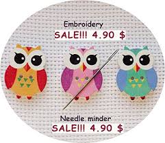 Needle Minder Owl Cross Stitch Pattern Holder Embroidery Owl Keeper Magnetic
