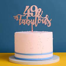 See more ideas about 40th birthday cakes, 40th birthday, cake. Rose Gold 49th Birthday Cake Topper 49 Fabulous Cake Topper For Celebrating 49th Birthday Amazon Com Grocery Gourmet Food