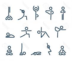 Photostock Vector Simple Stylized Yoga Poses Icon Set Stick Figures In Yoga Asanas Vector Illustration Createme Yoga Stick Figures Stick Figures Yoga Drawing