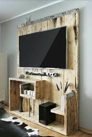 Fabriquer Un Meuble Tv Fait De Bois Brut Design Tres Original Fabriquer Meuble Tv Idee Meuble Tv Fabrication Meuble
